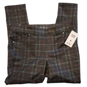 Gloria Vanderbilt Avery Plaid Ankle Pants - Gray and Black